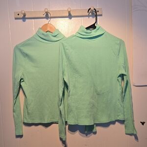 SHEIN Mint Green Long Sleeve Turtleneck